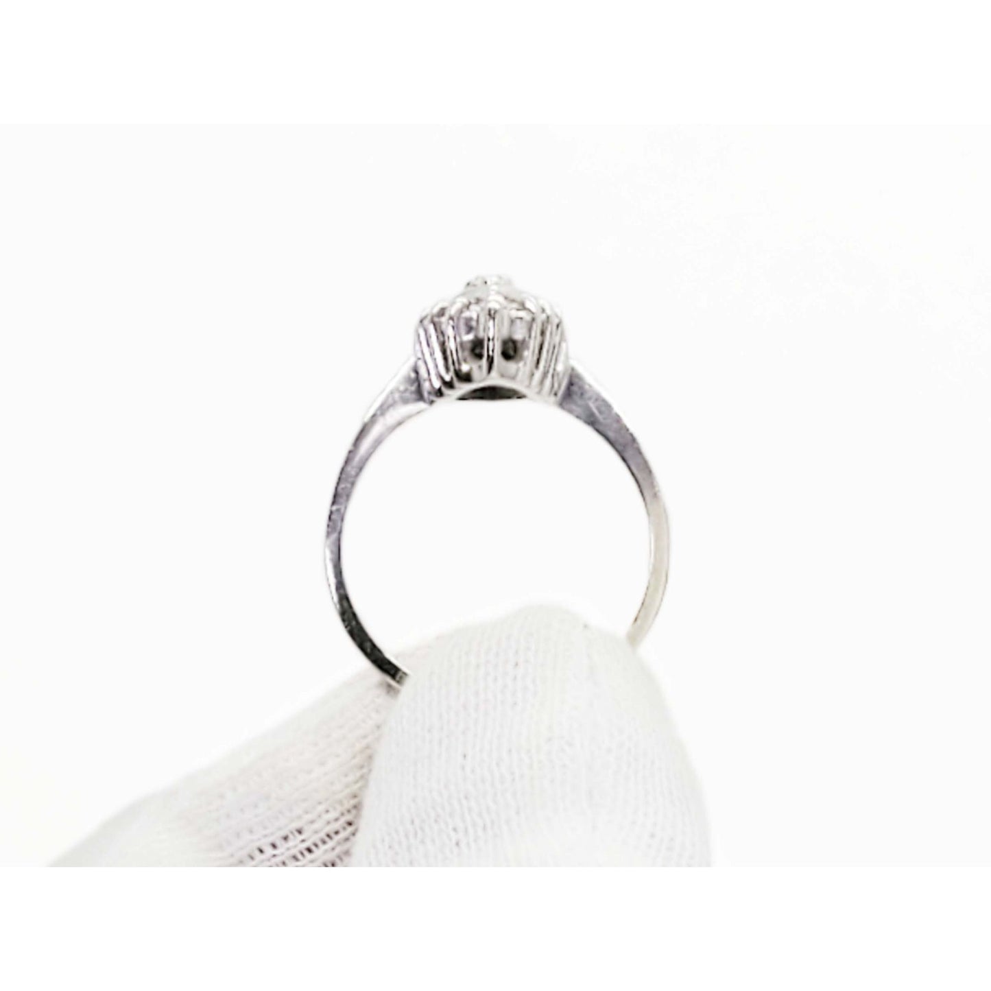 0.38 ctw Diamond Navette Ring 14k White Gold Size 7