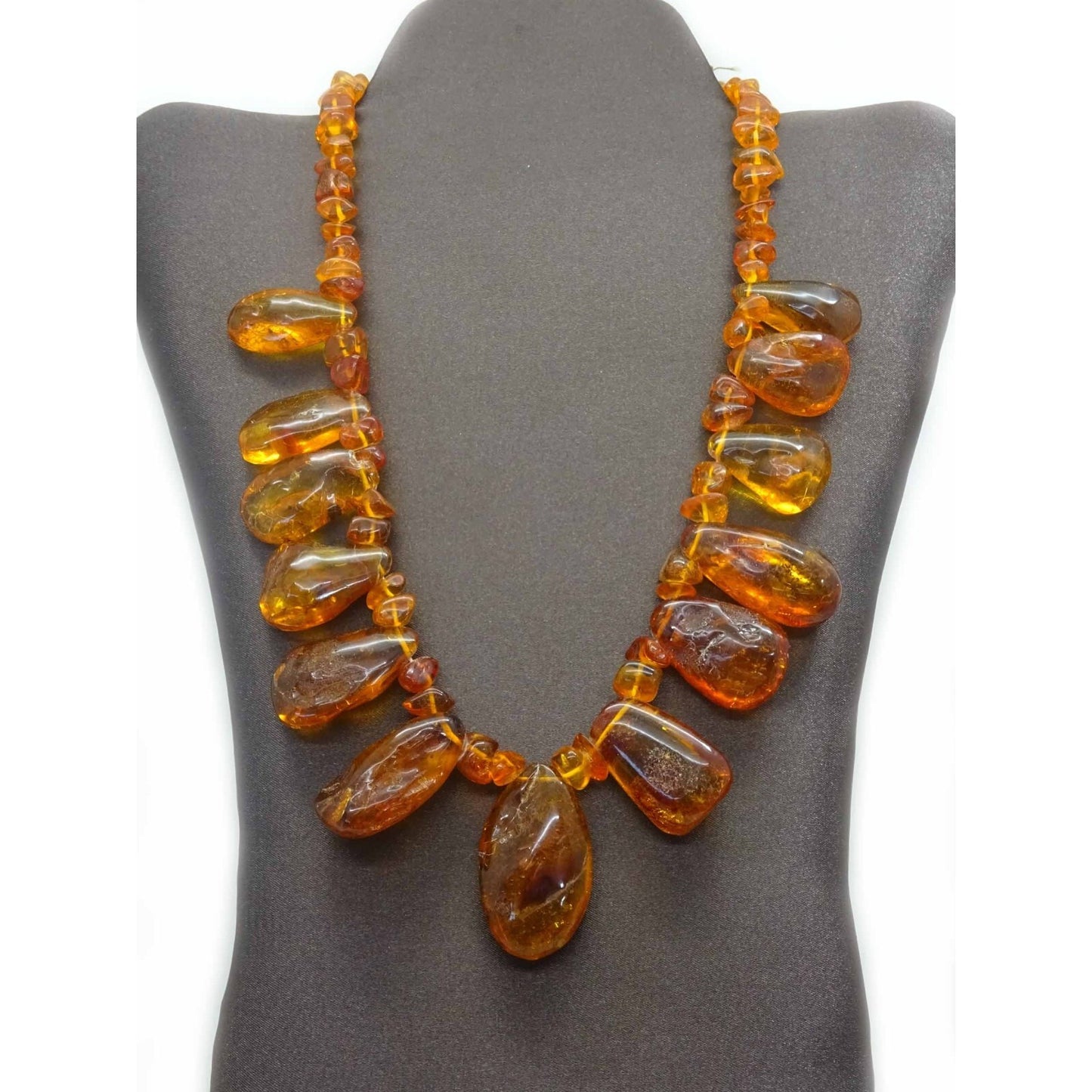 Estate Baltic Amber Chunky Freeform Nugget Necklace 20.5"