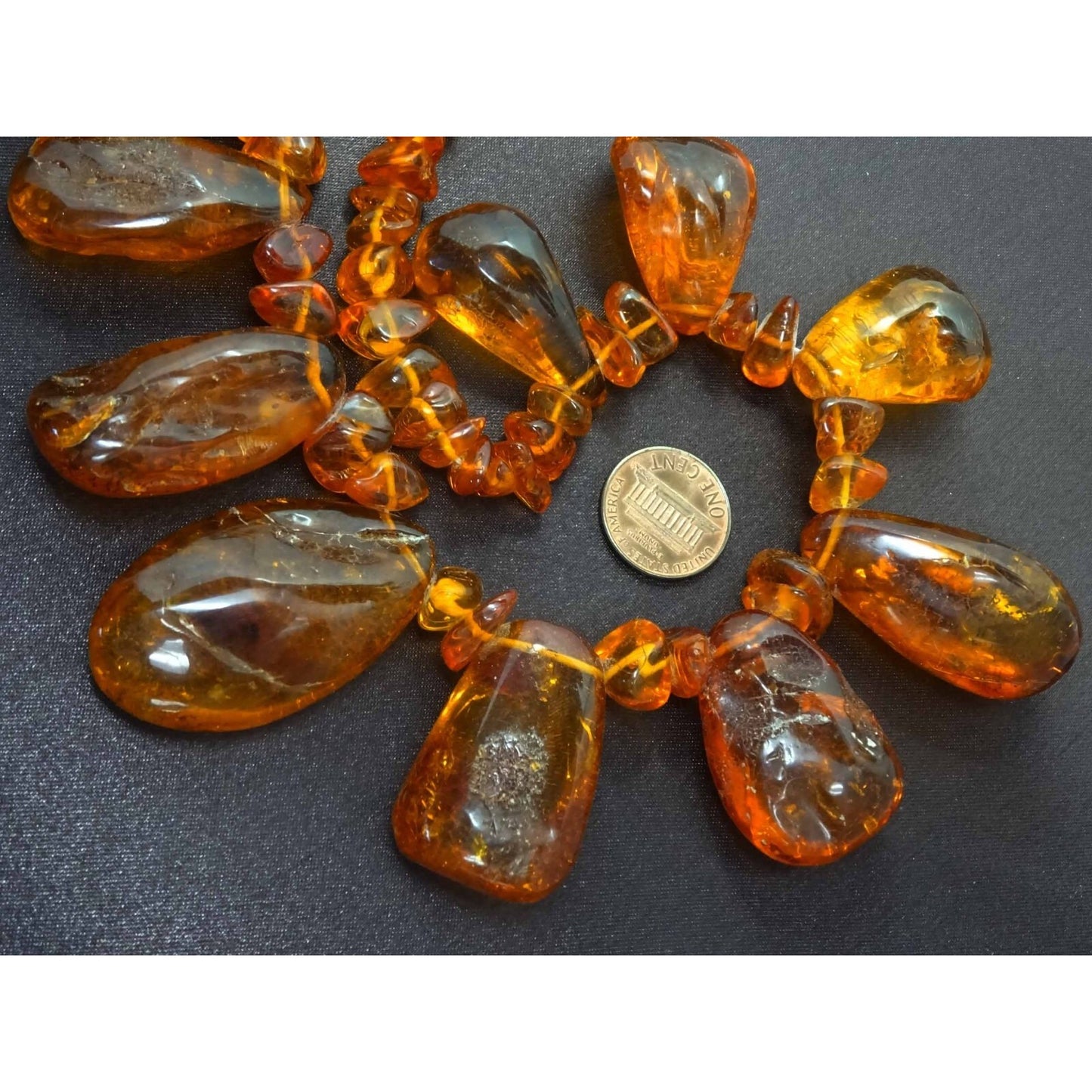 Estate Baltic Amber Chunky Freeform Nugget Necklace 20.5"