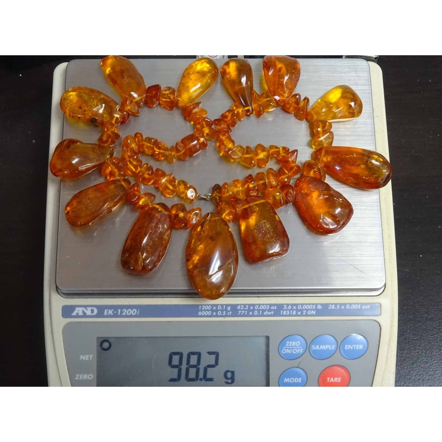 Estate Baltic Amber Chunky Freeform Nugget Necklace 20.5"