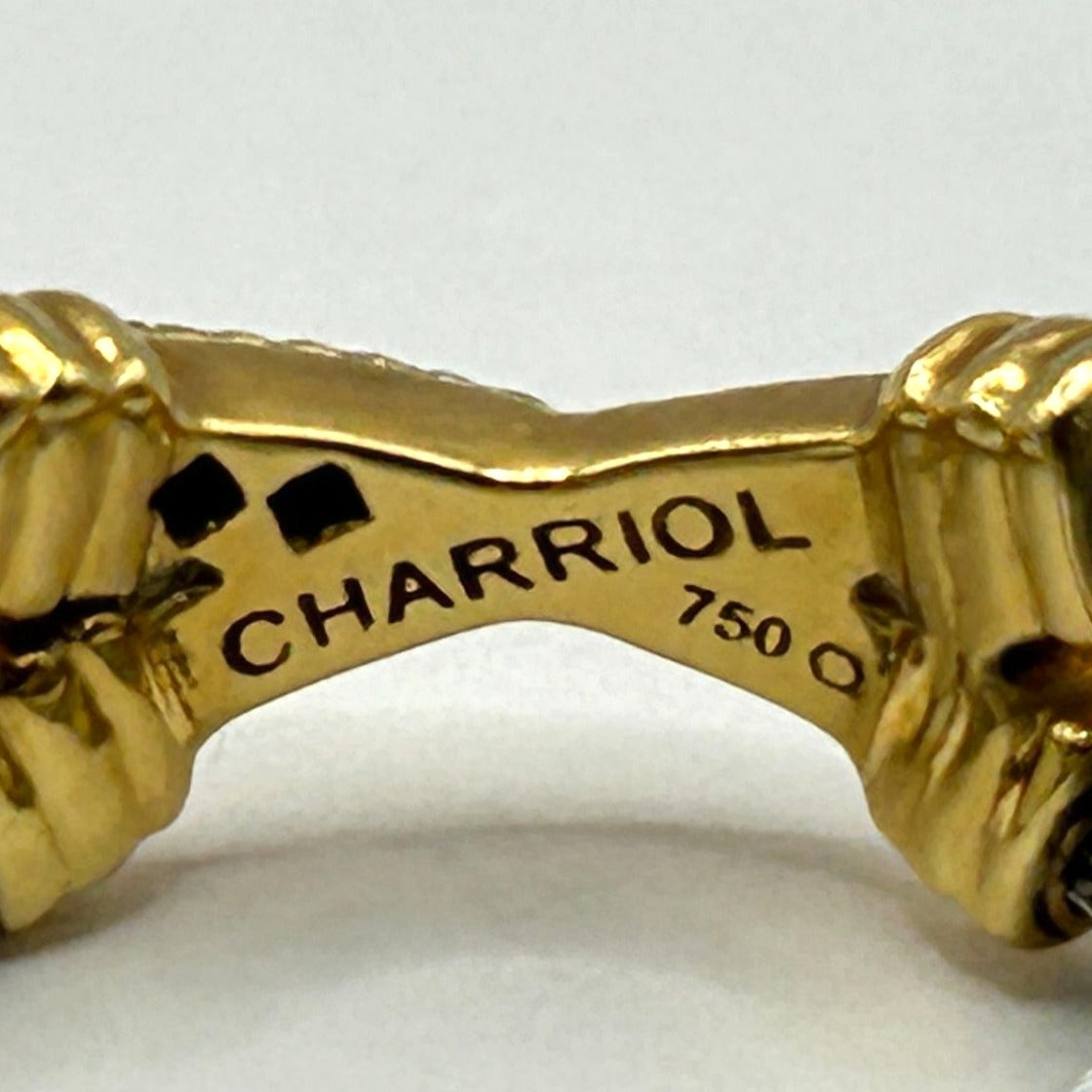 Charriol Ring – Stainless Steel, 18K Yellow Gold and Natural Diamonds - Size 6