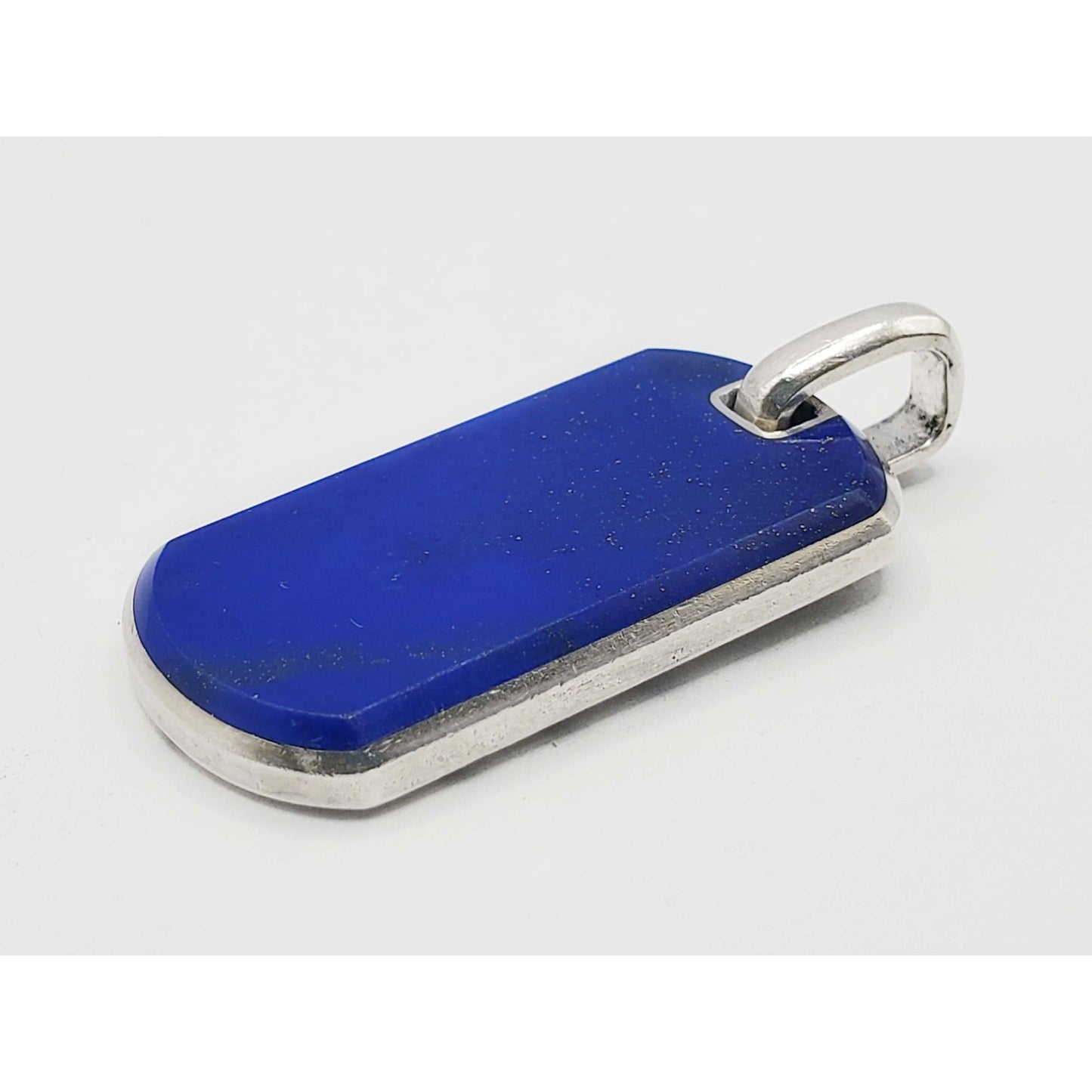 David Yurman Chevron Tag Sterling Silver with Lapis Lazuli