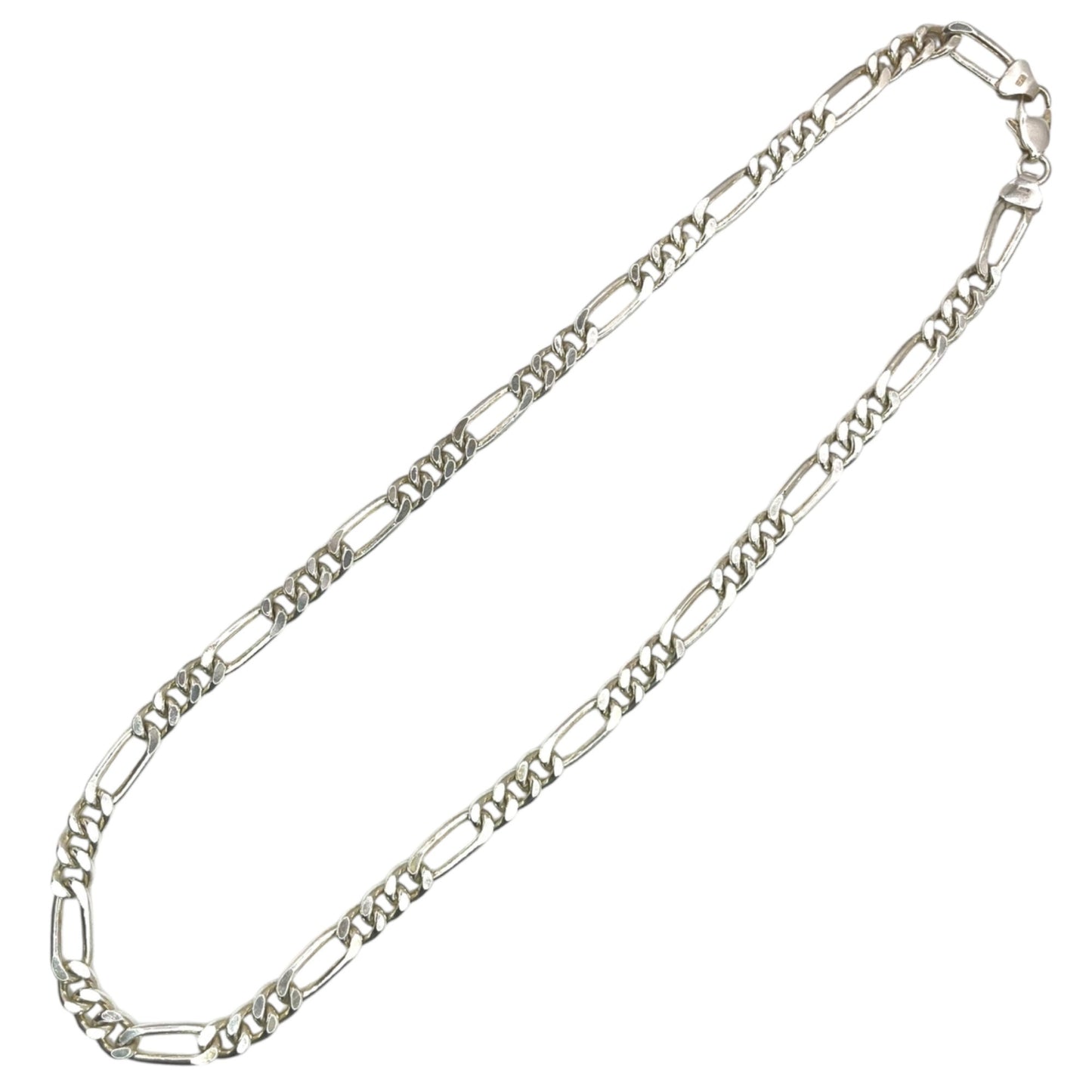 925 Italy Sterling Silver Men's Figaro Chain Necklace 18 Inch 6mm Classic