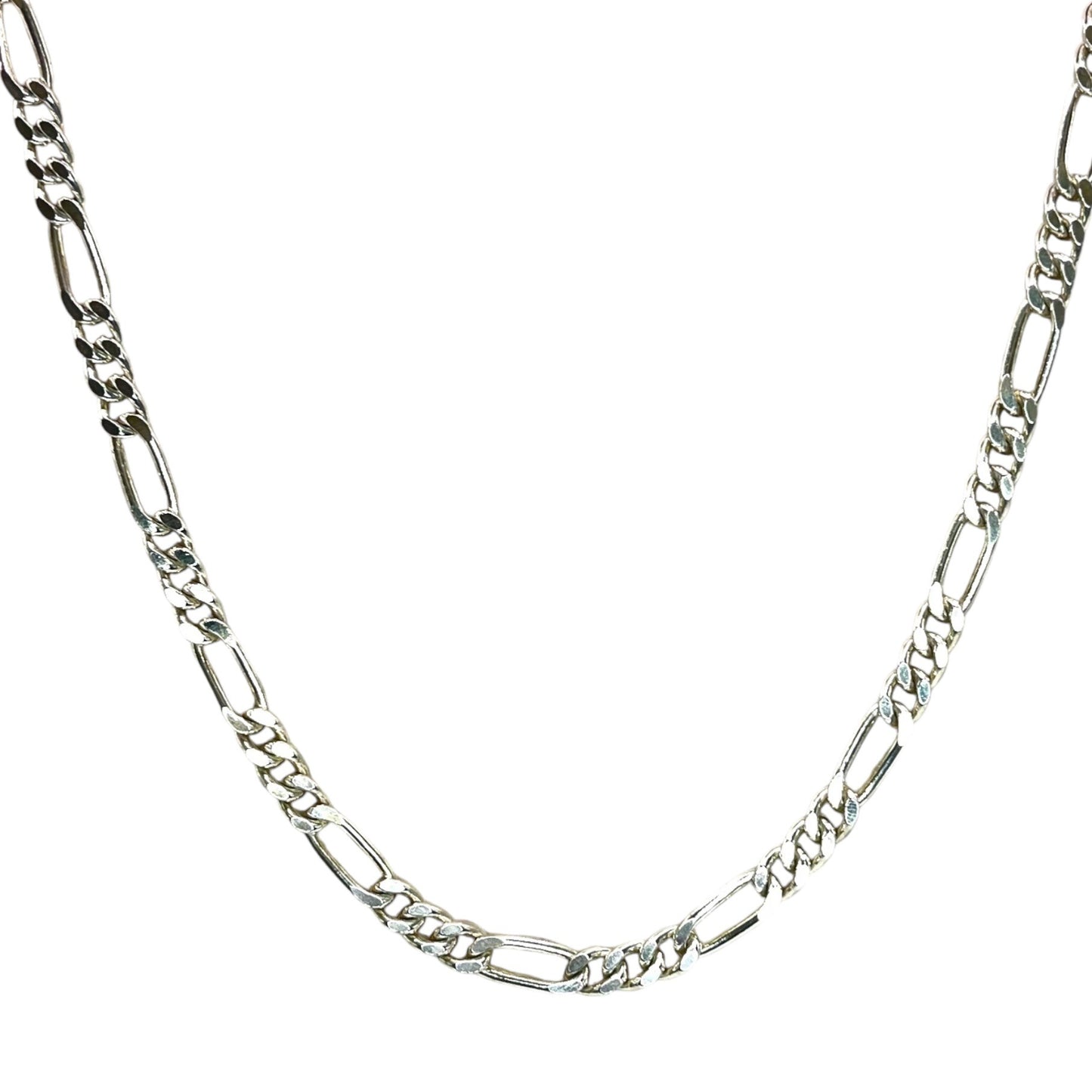 925 Italy Sterling Silver Men's Figaro Chain Necklace 18 Inch 6mm Classic