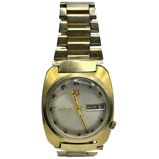 1971 Bulova Accutron 218 E77850 Yellow Gold Plated Day/Date Watch - NOT WORKING
