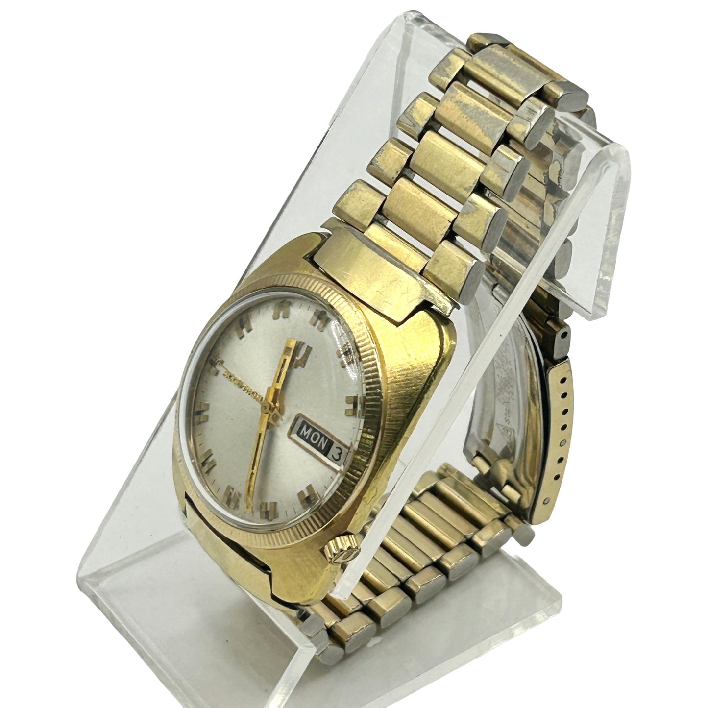 1971 Bulova Accutron 218 E77850 Yellow Gold Plated Day/Date Watch - NOT WORKING