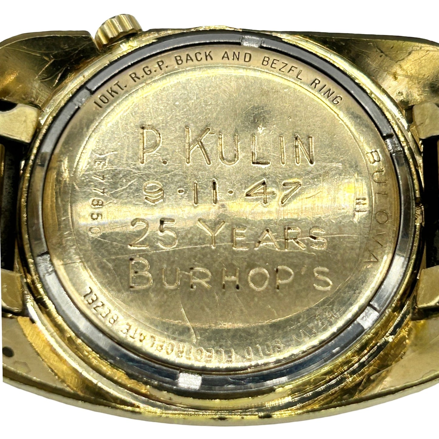 1971 Bulova Accutron 218 E77850 Yellow Gold Plated Day/Date Watch - NOT WORKING