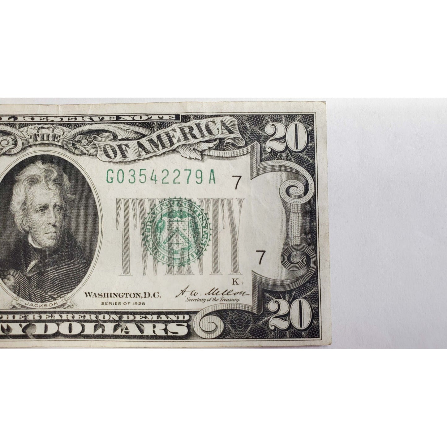 1928 $20 "Redeemable in Gold" Federal Reserve Note Chicago Illinois #G03542279A