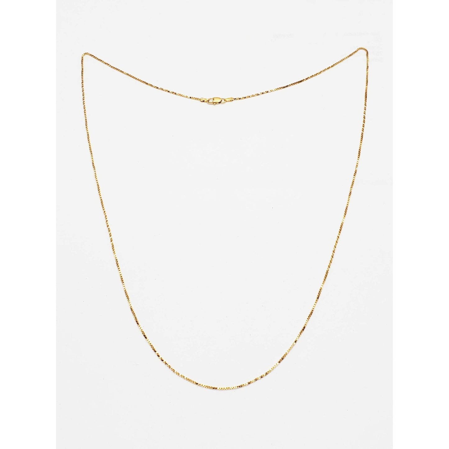 Unoaerre Italian 1mm Wide Semi-Twisted Box Chain 14k Gold 24" Long