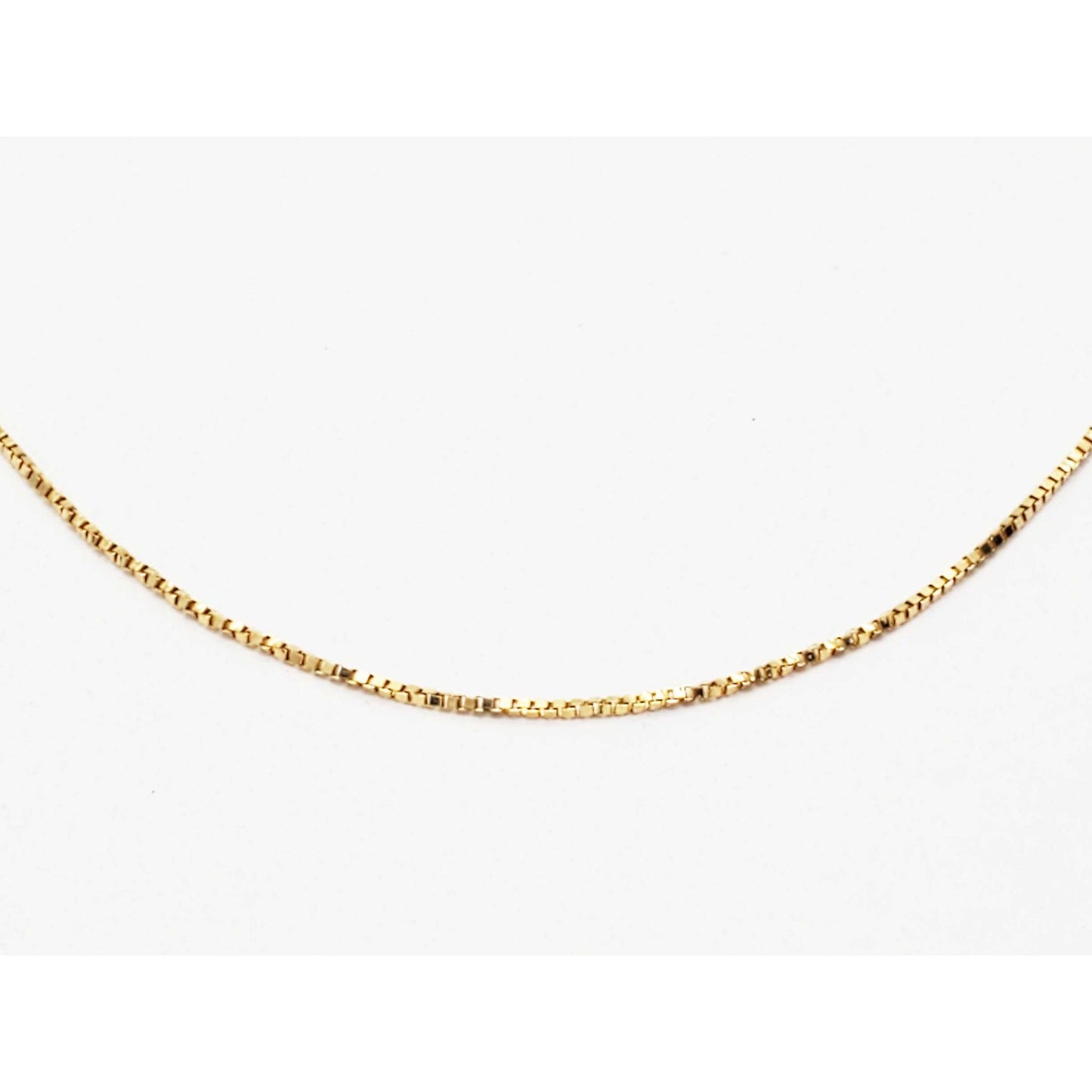 Unoaerre Italian 1mm Wide Semi-Twisted Box Chain 14k Gold 24" Long