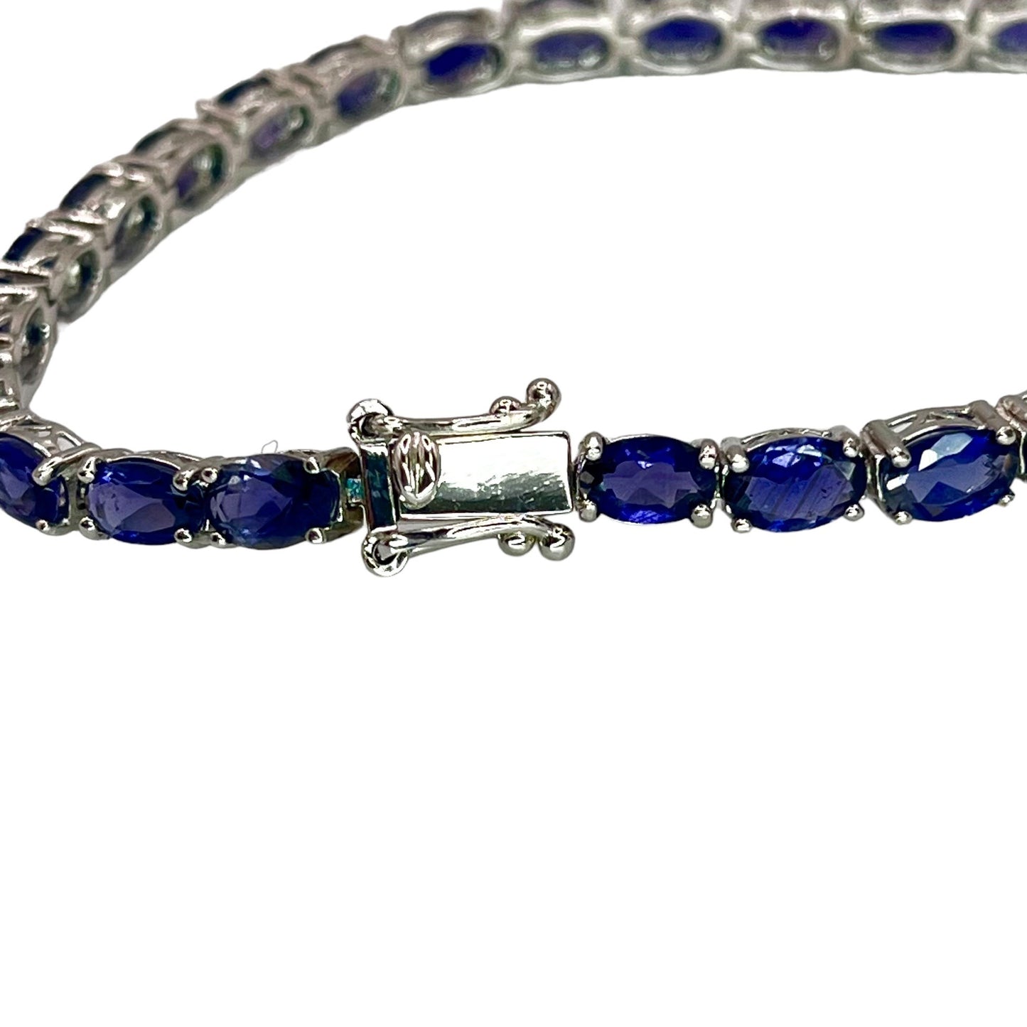 925 Sterling Silver Tanzanite Women's Tennis Bracelet 7 inch Colorful Statement