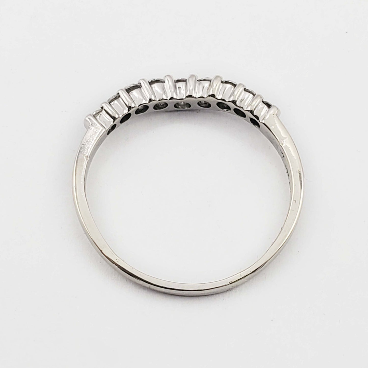 0.43 ctw Diamond Curved Contour Wedding Band Ring 14k White Gold Size 9.25