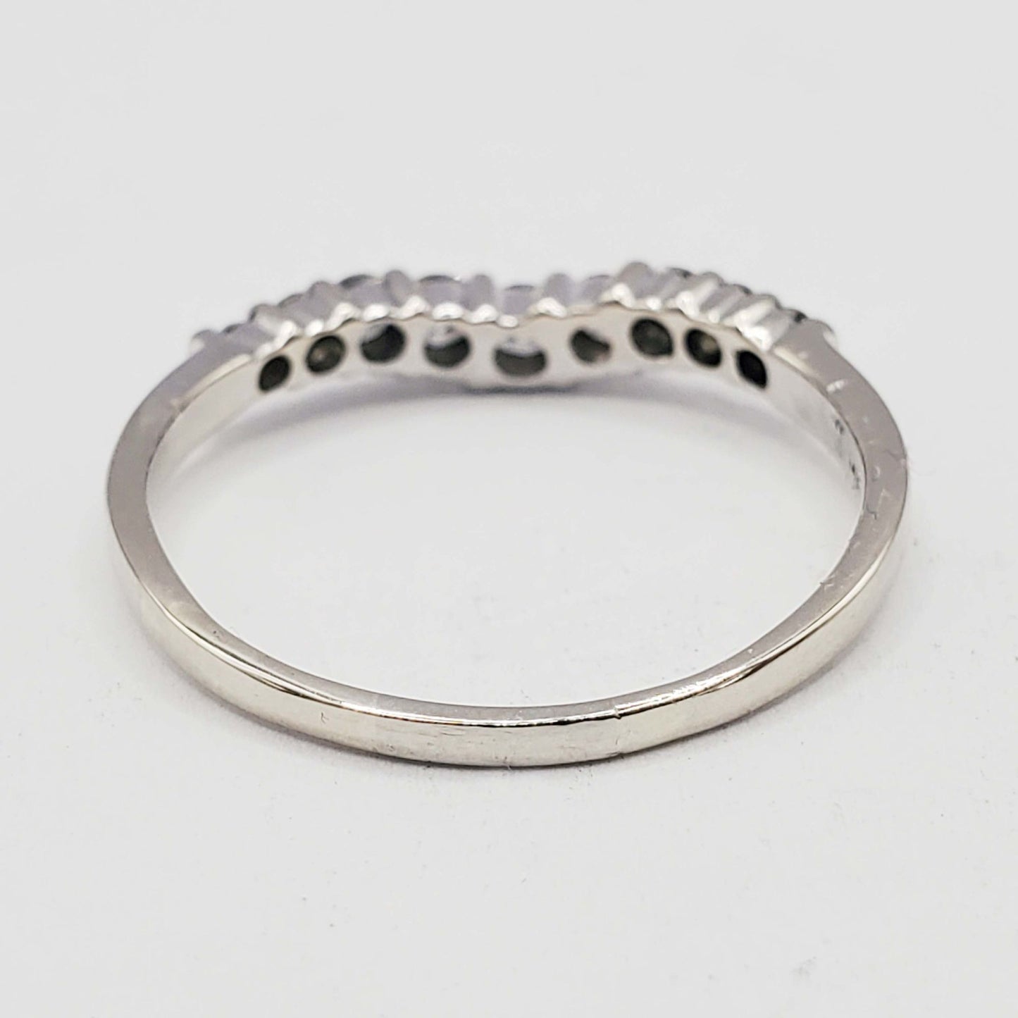 0.43 ctw Diamond Curved Contour Wedding Band Ring 14k White Gold Size 9.25