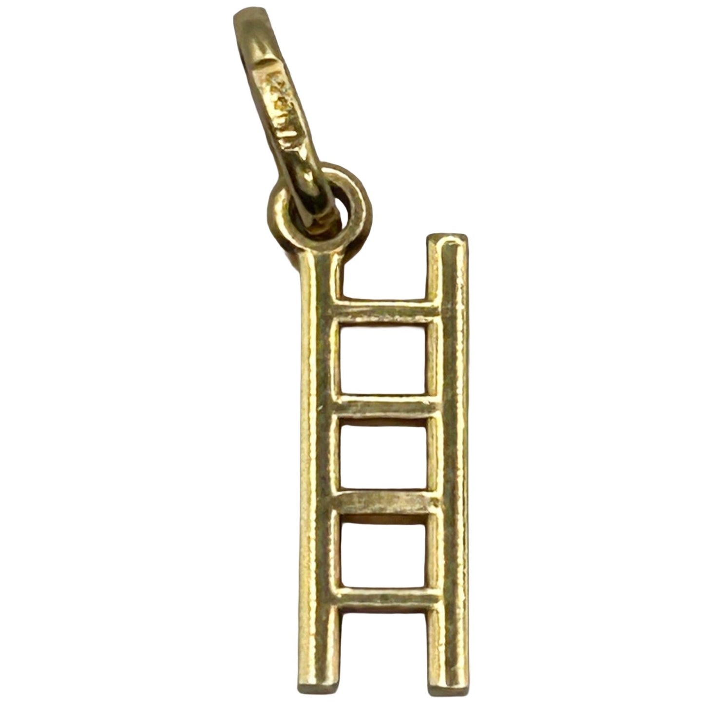 14k Yellow Gold Ladder Necklace Pendant Charm