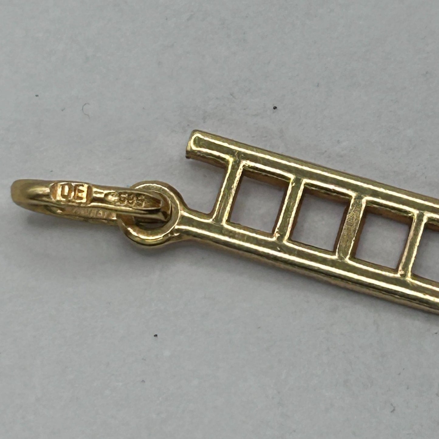 14k Yellow Gold Ladder Necklace Pendant Charm