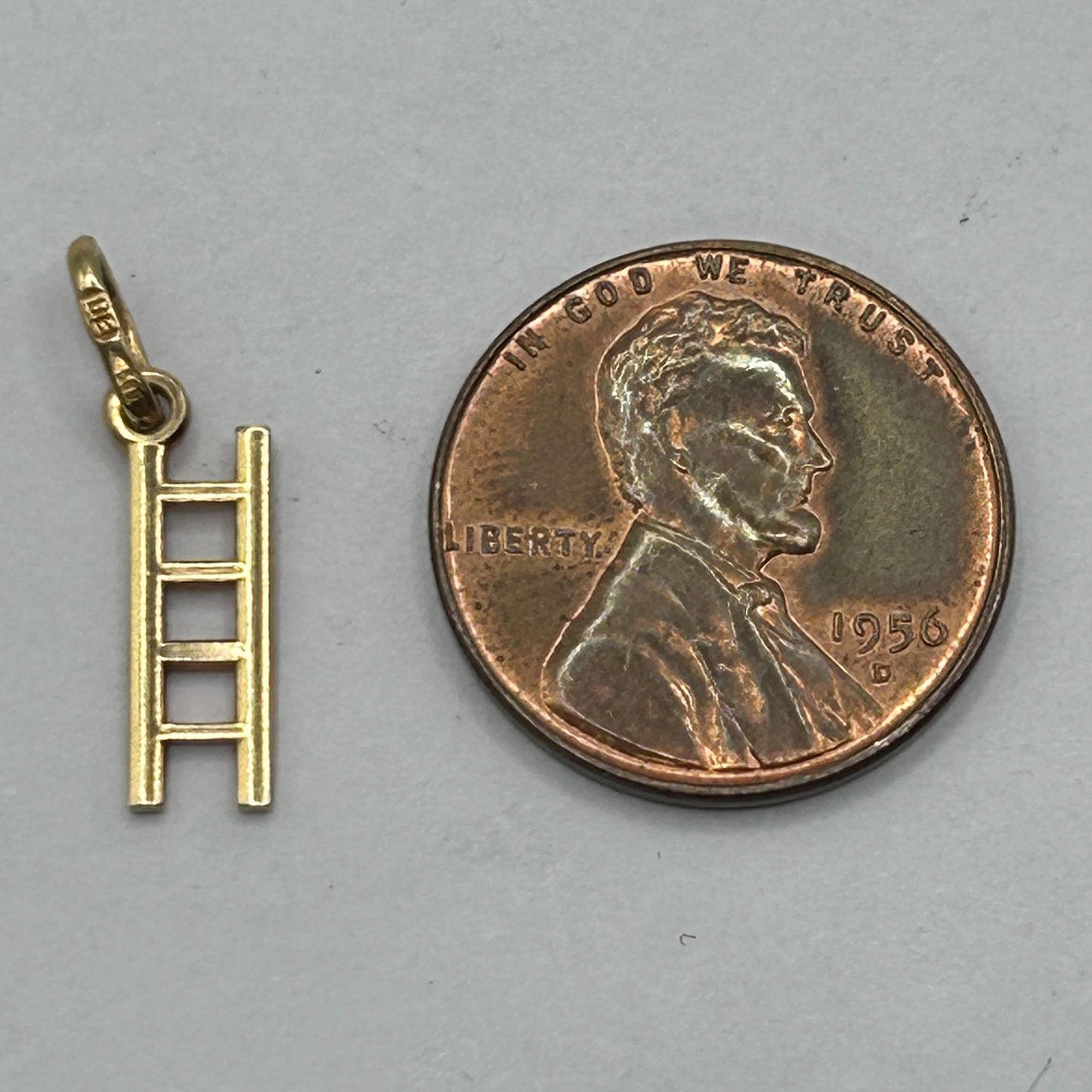 14k Yellow Gold Ladder Necklace Pendant Charm