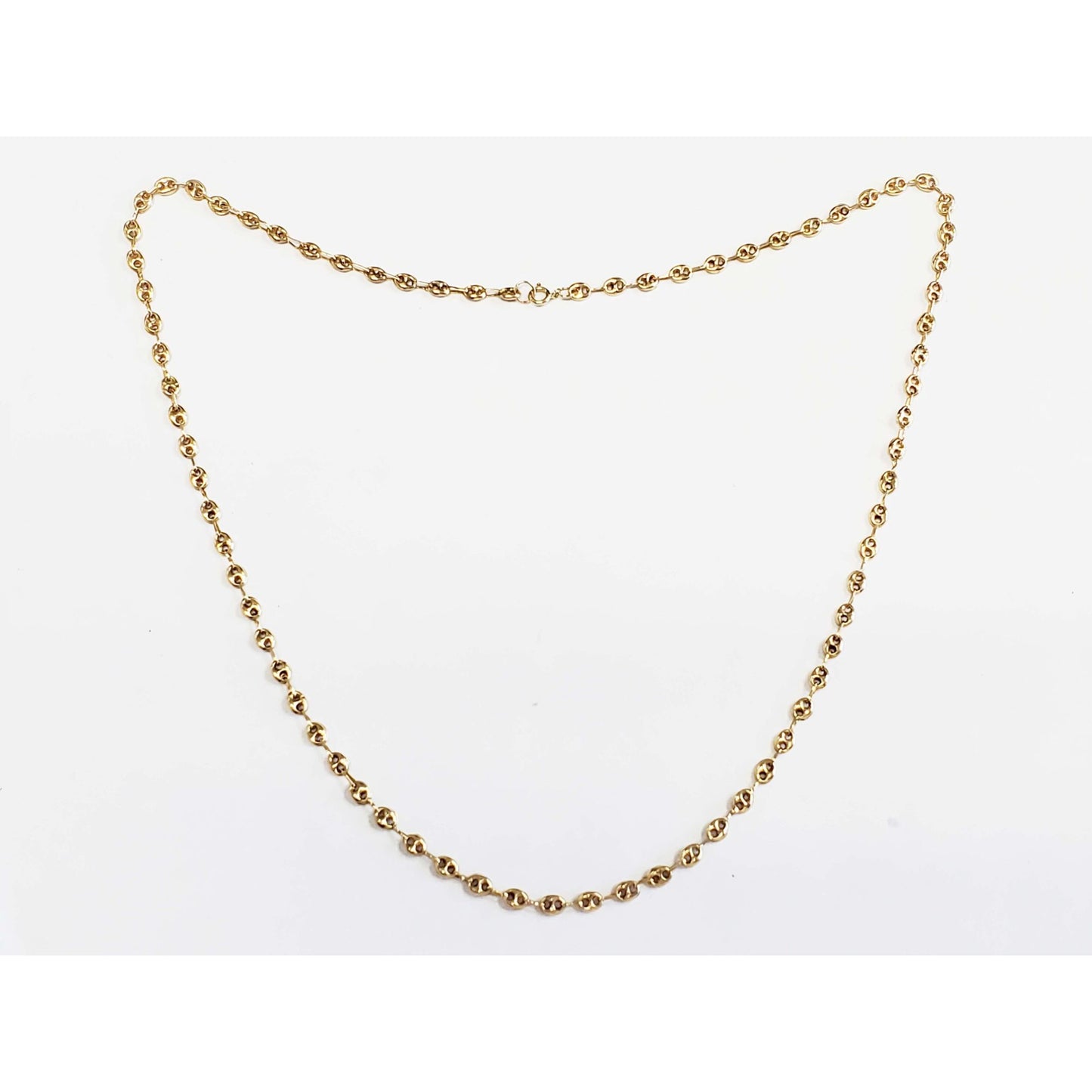 4mm Puffed Mariner Style Link Chain Necklace 20" 14k Gold