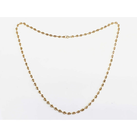 4mm Puffed Mariner Style Link Chain Necklace 20" 14k Gold