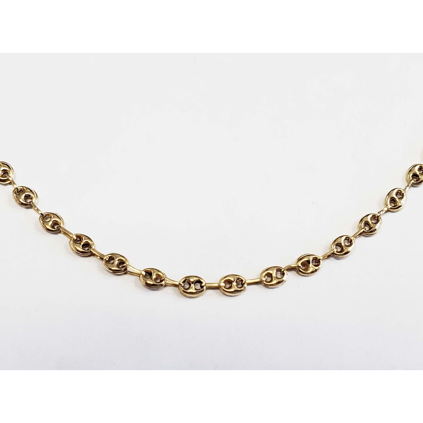 4mm Puffed Mariner Style Link Chain Necklace 20" 14k Gold