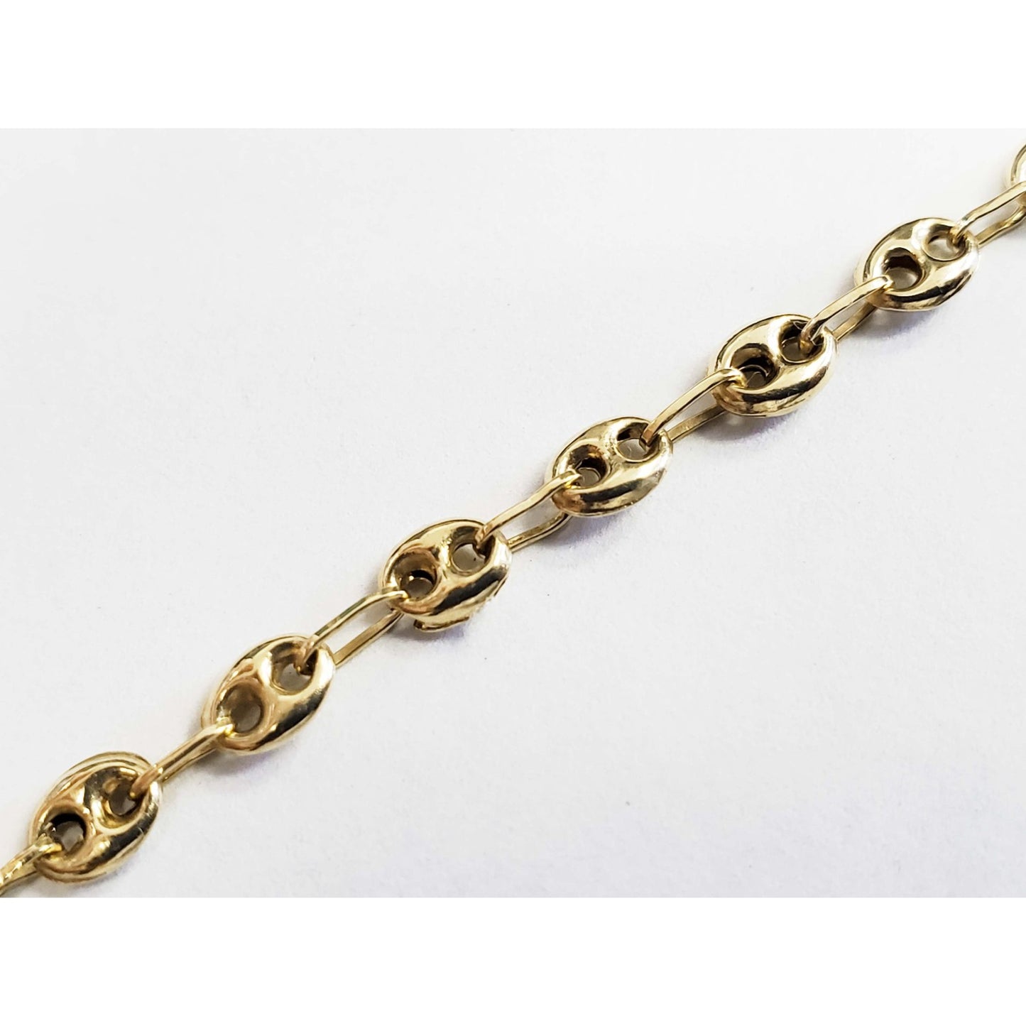4mm Puffed Mariner Style Link Chain Necklace 20" 14k Gold