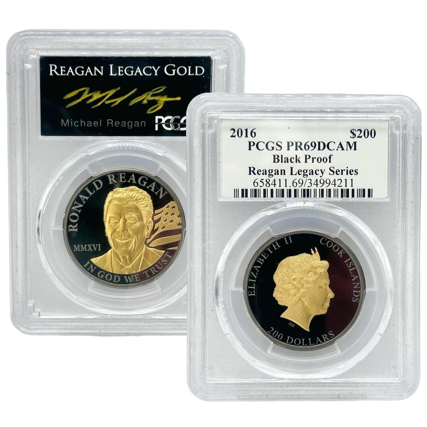 2016 $200 1oz .9999 Gold Ronald Reagan Legacy Gold PCGS PR69 DCAM - Black Proof