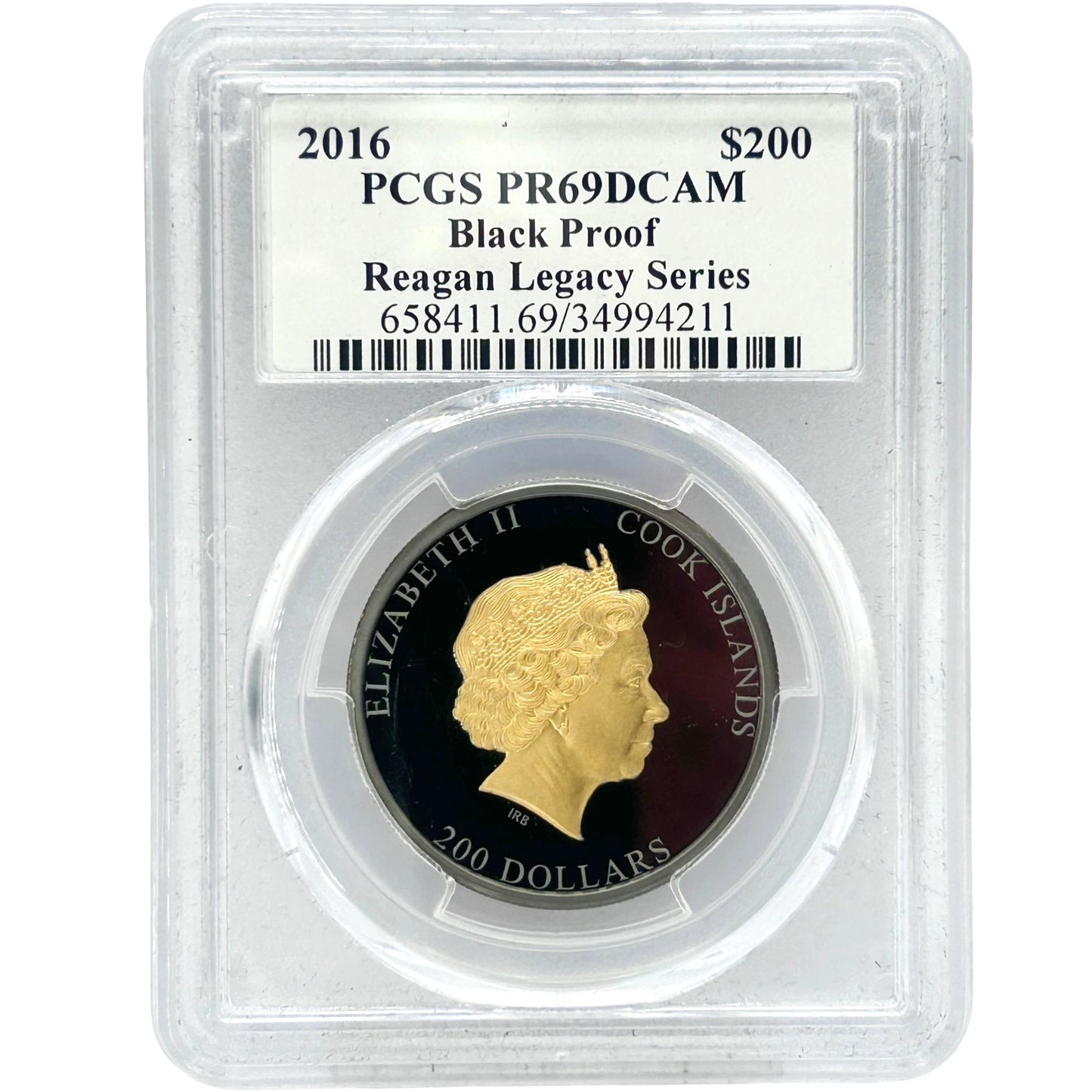 2016 $200 1oz .9999 Gold Ronald Reagan Legacy Gold PCGS PR69 DCAM - Black Proof