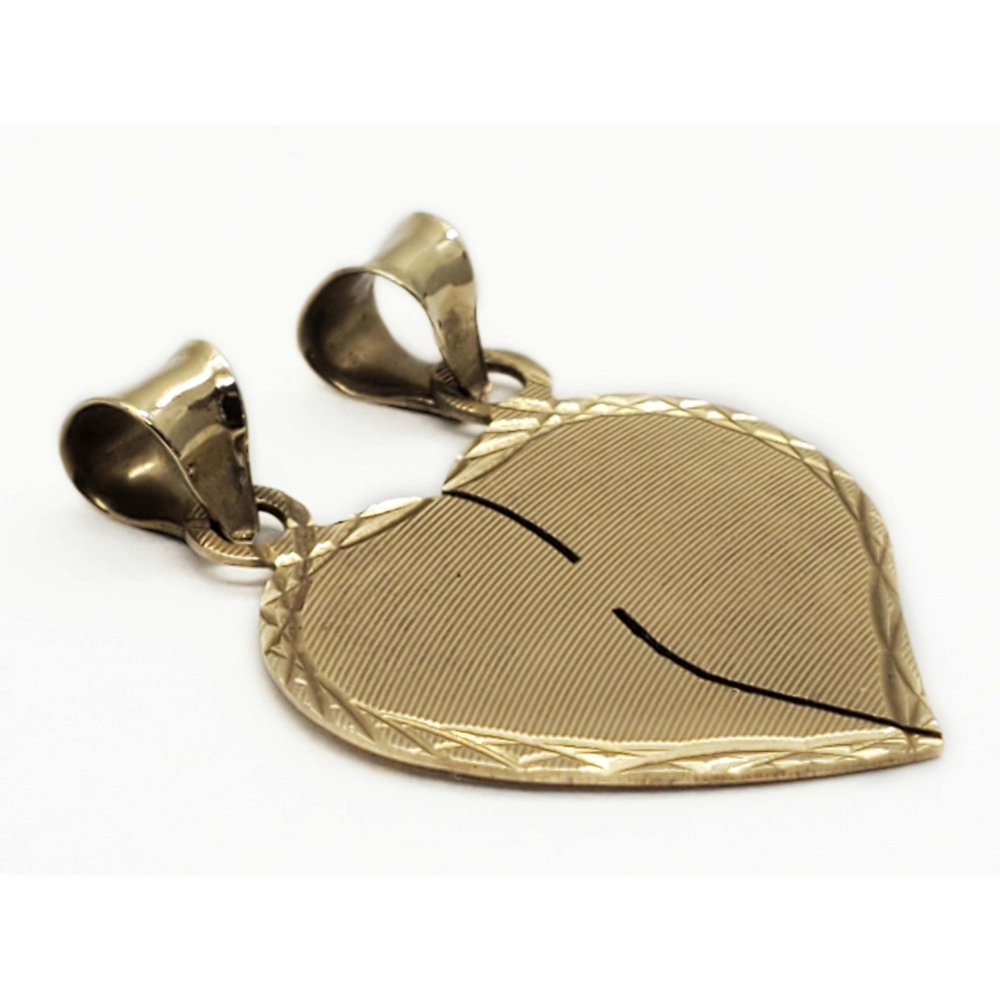 Breakaway Heartbreak Broken Heart Couple Double Pendant 10k Gold