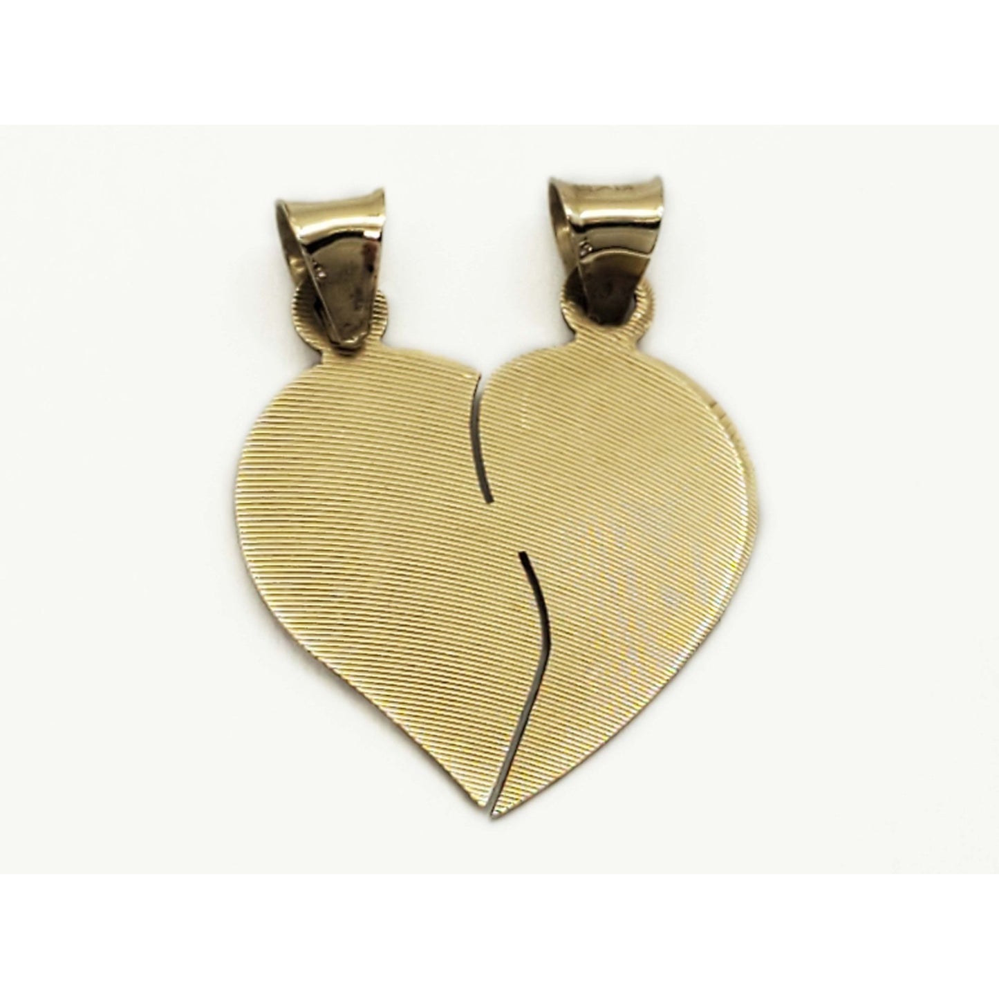 Breakaway Heartbreak Broken Heart Couple Double Pendant 10k Gold