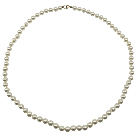 Cultured Pearl Round Akoya 5-5 1/2 mm 18" Necklace, 14K Clasp - 73 Pearls
