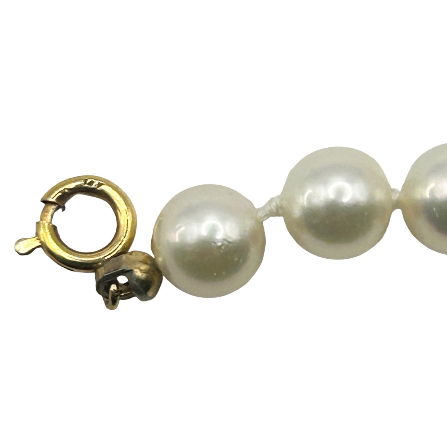 Cultured Pearl Round Akoya 5-5 1/2 mm 18" Necklace, 14K Clasp - 73 Pearls