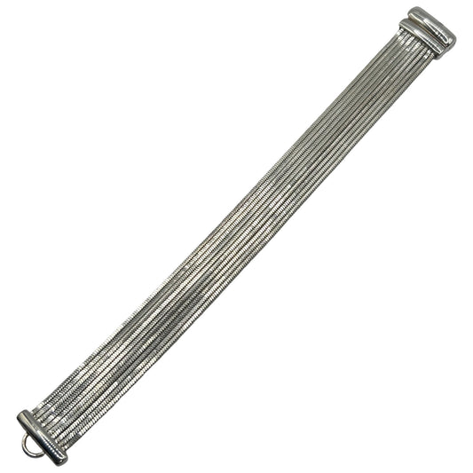 Milor Italy 10-Row 925 Sterling Silver Silky 7.5" Bracelet