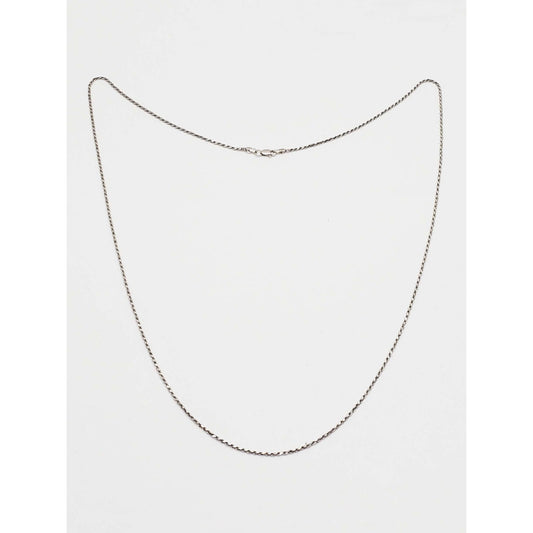 Italian 1.3mm Wide Rope Chain Necklace 14k White Gold 24" Long