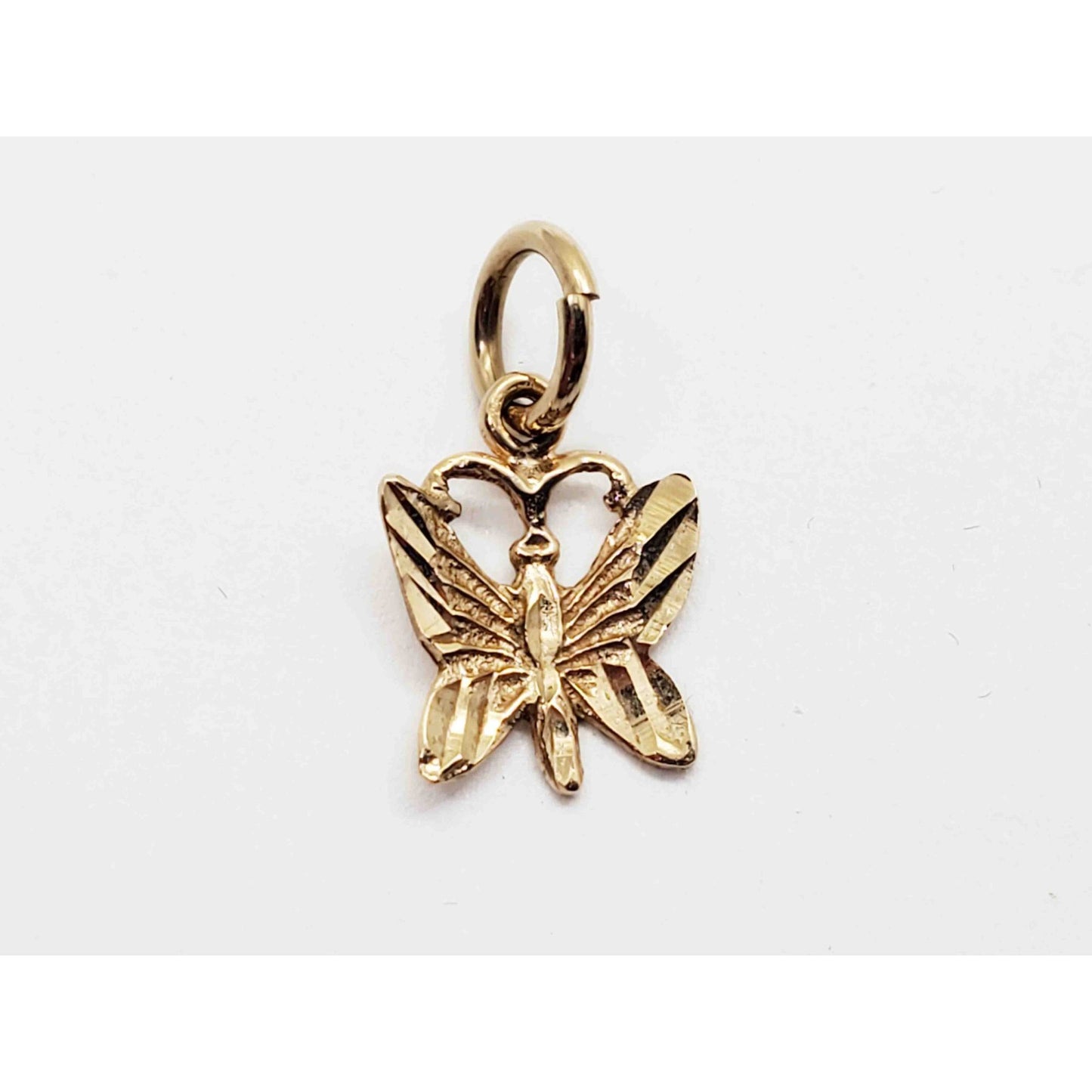 Dia-Cut Design Butterfly Charm 10k Gold