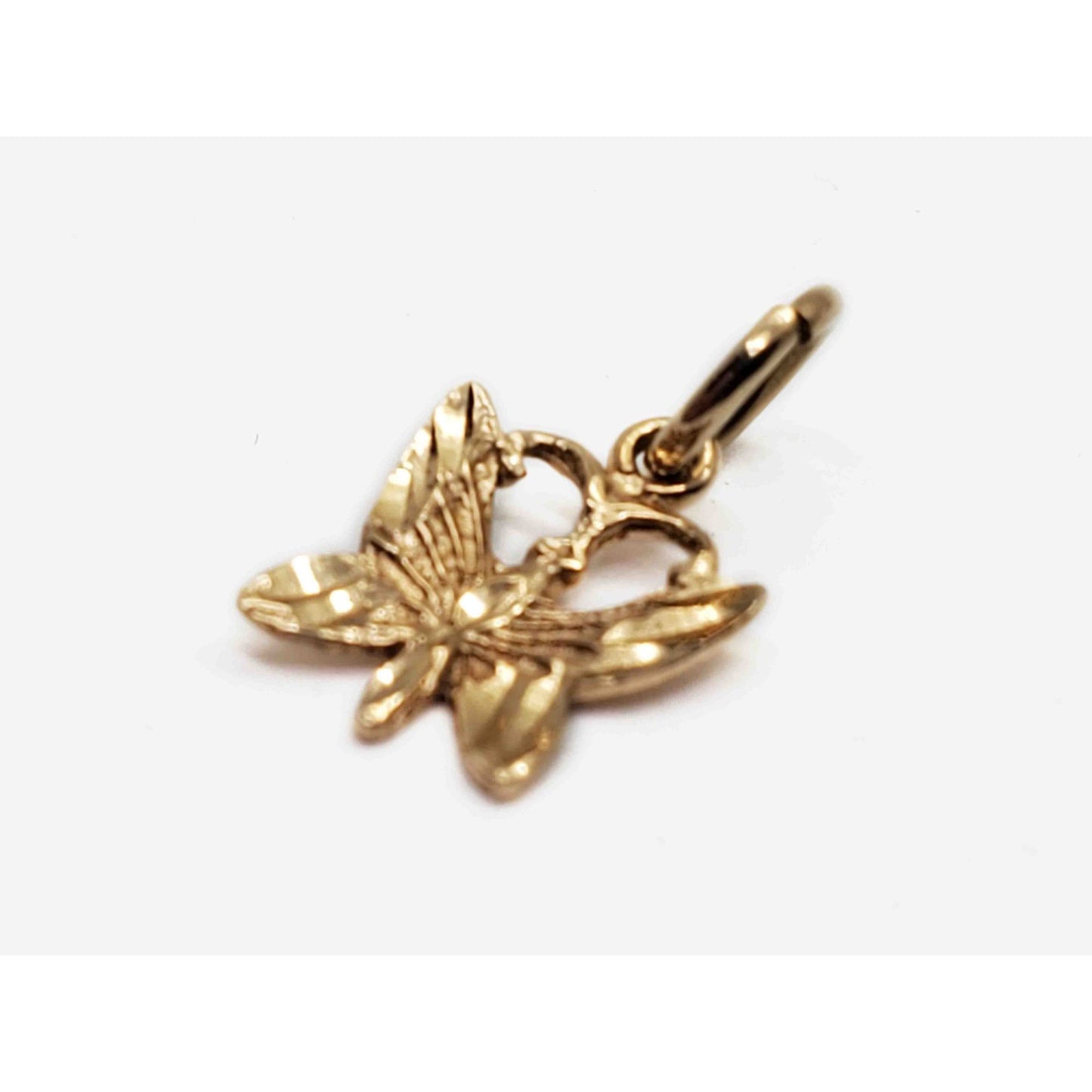 Dia-Cut Design Butterfly Charm 10k Gold