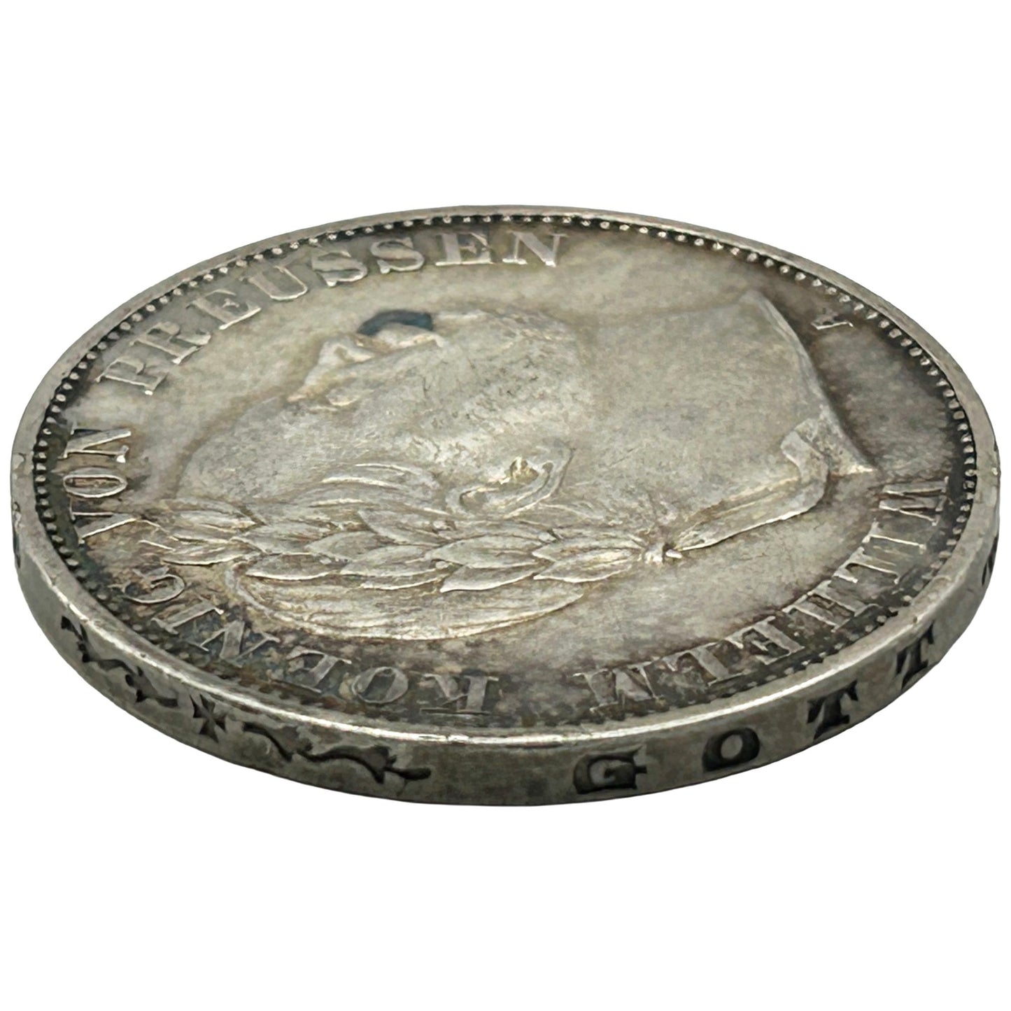1866-A Preussen 1 Vereinsthaler German States Silver Coin - King William I