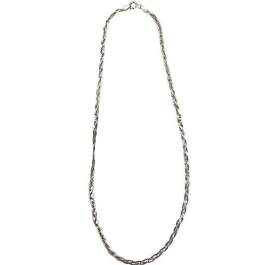 925 Italy Sterling Silver Braided Serpentine Chain Necklace 18 Inch 2.5mm