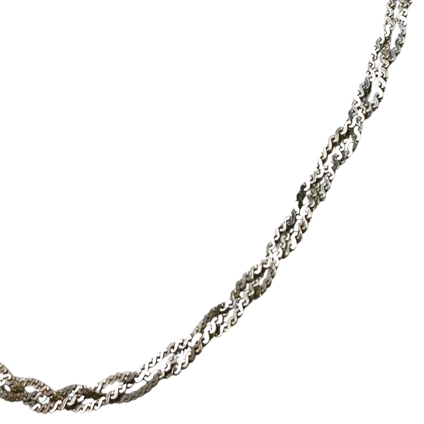 925 Italy Sterling Silver Braided Serpentine Chain Necklace 18 Inch 2.5mm