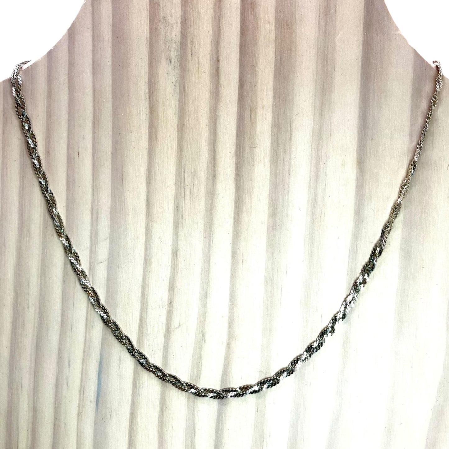 925 Italy Sterling Silver Braided Serpentine Chain Necklace 18 Inch 2.5mm