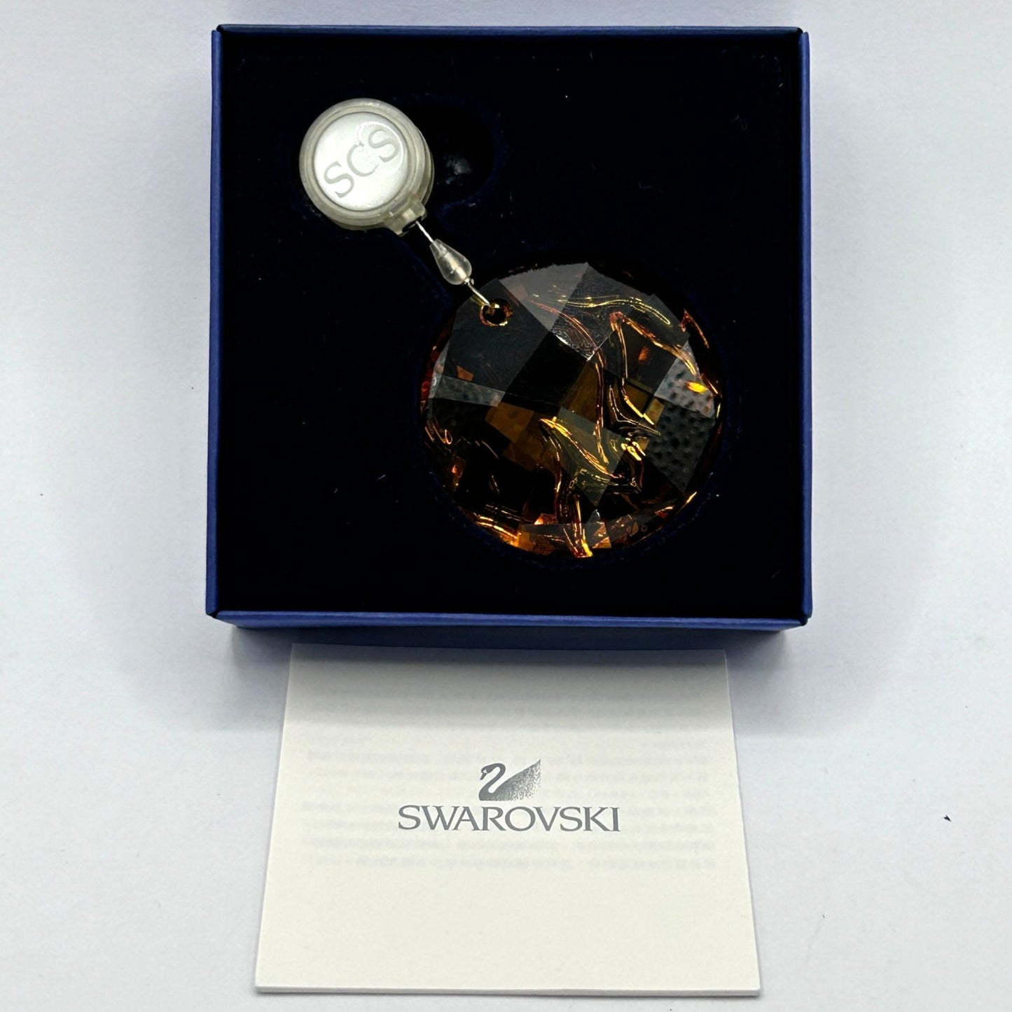 Swarovski Crystal 2010 SCS 1017151 Fire Topaz Window Ornament Used w Box and COA
