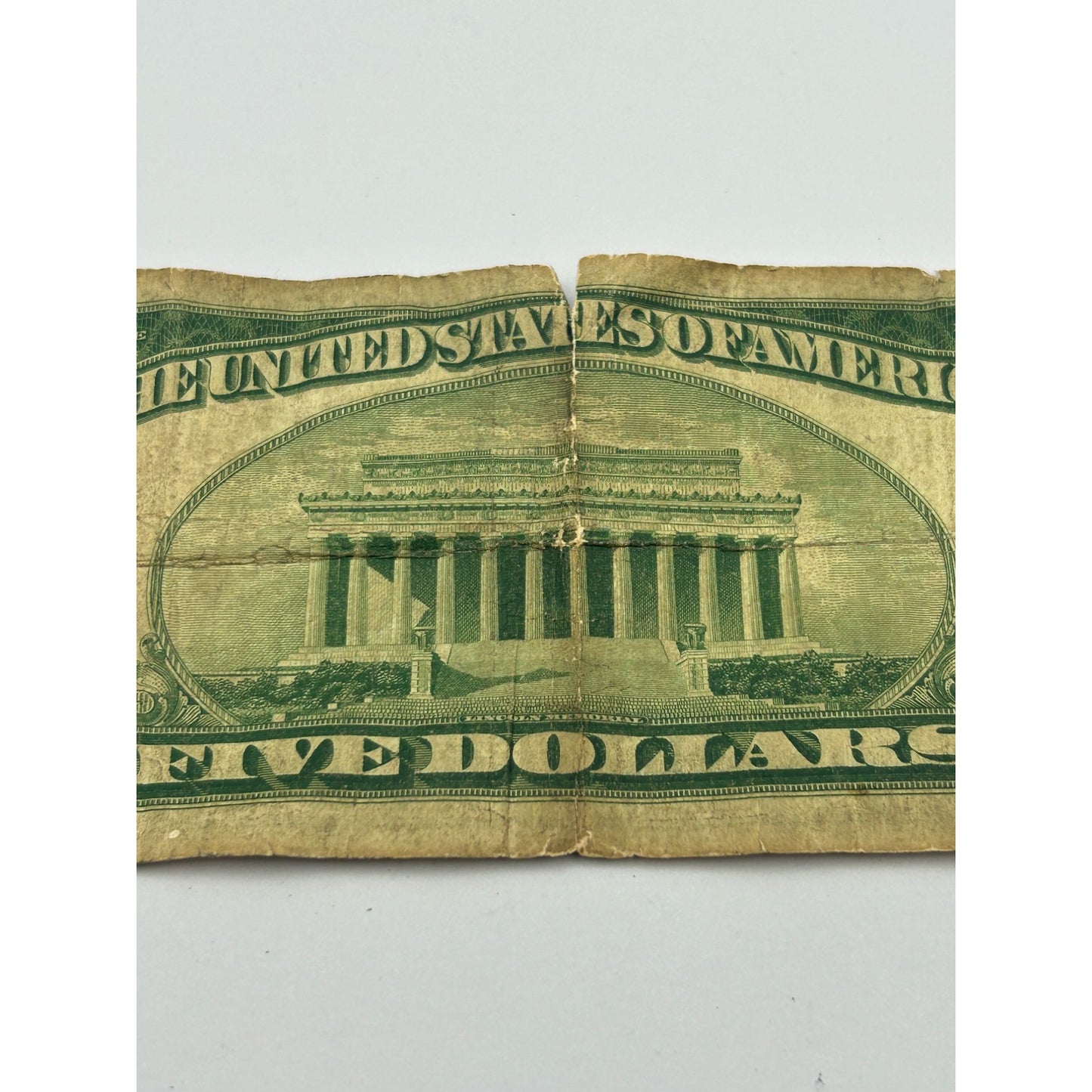 1928C $5 Damaged Red Seal Circulated Banknote F47361658A