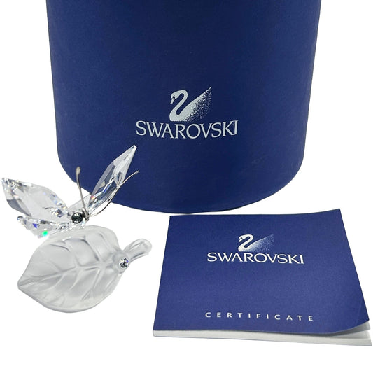 Swarovski Crystal 182920 Butterfly On Leaf 7615 000 003 In Box With Certificate