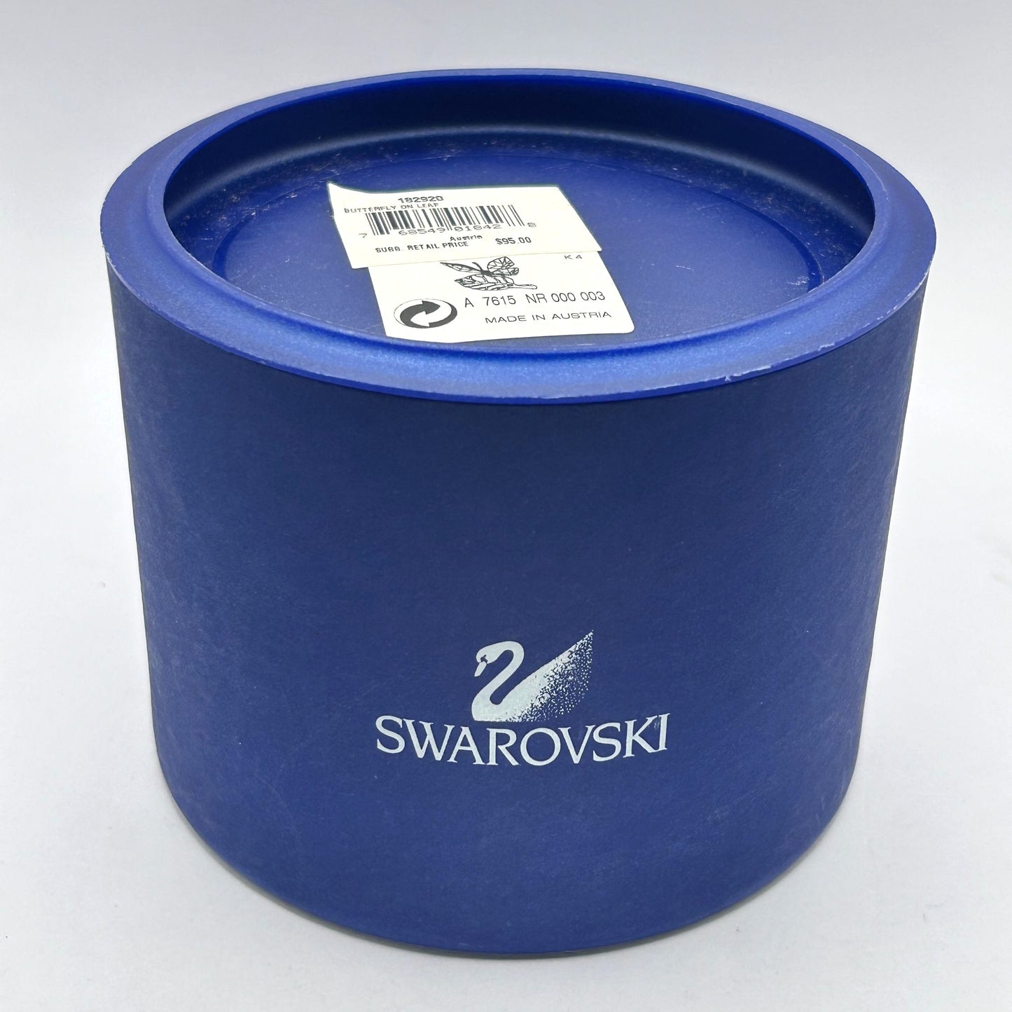 Swarovski Crystal 182920 Butterfly On Leaf 7615 000 003 In Box With Certificate