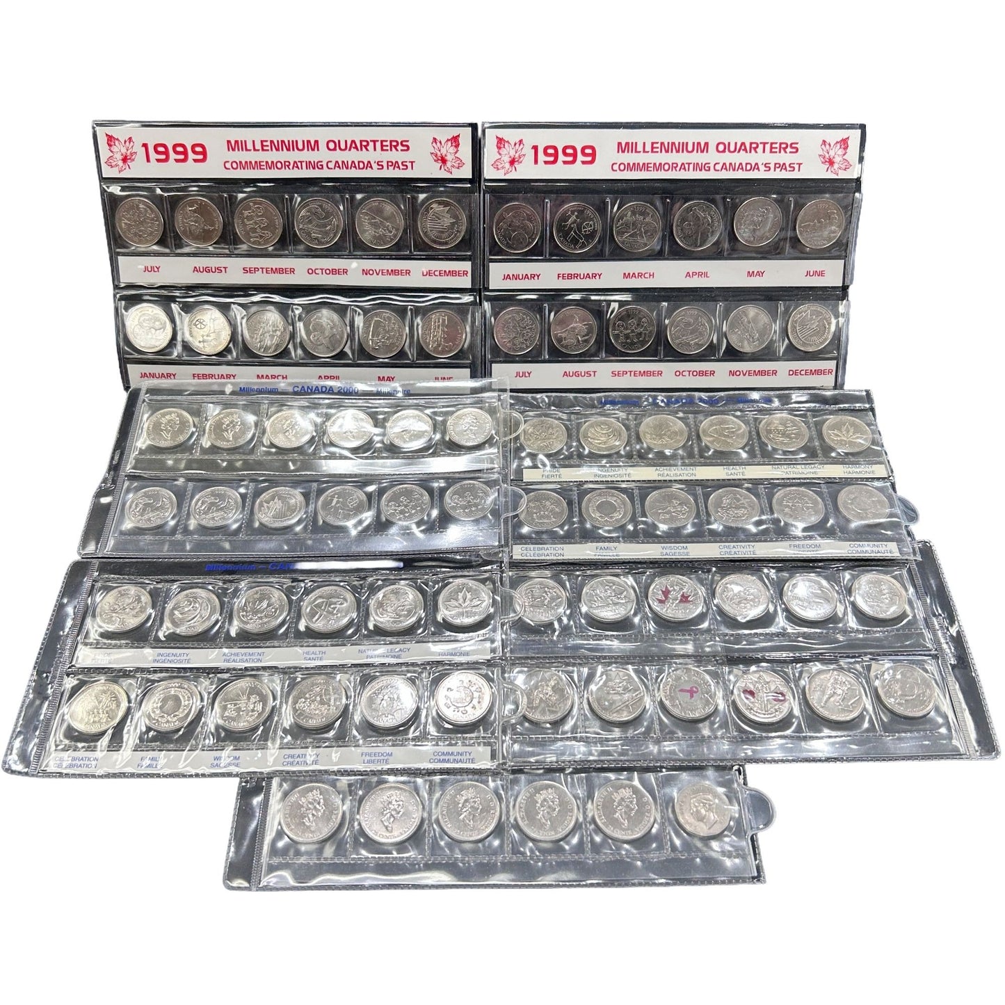 Lot of 78, 1999/2000 Canadian Millennium Quarters - Mint in Plastic