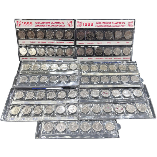 Lot of 78, 1999/2000 Canadian Millennium Quarters - Mint in Plastic