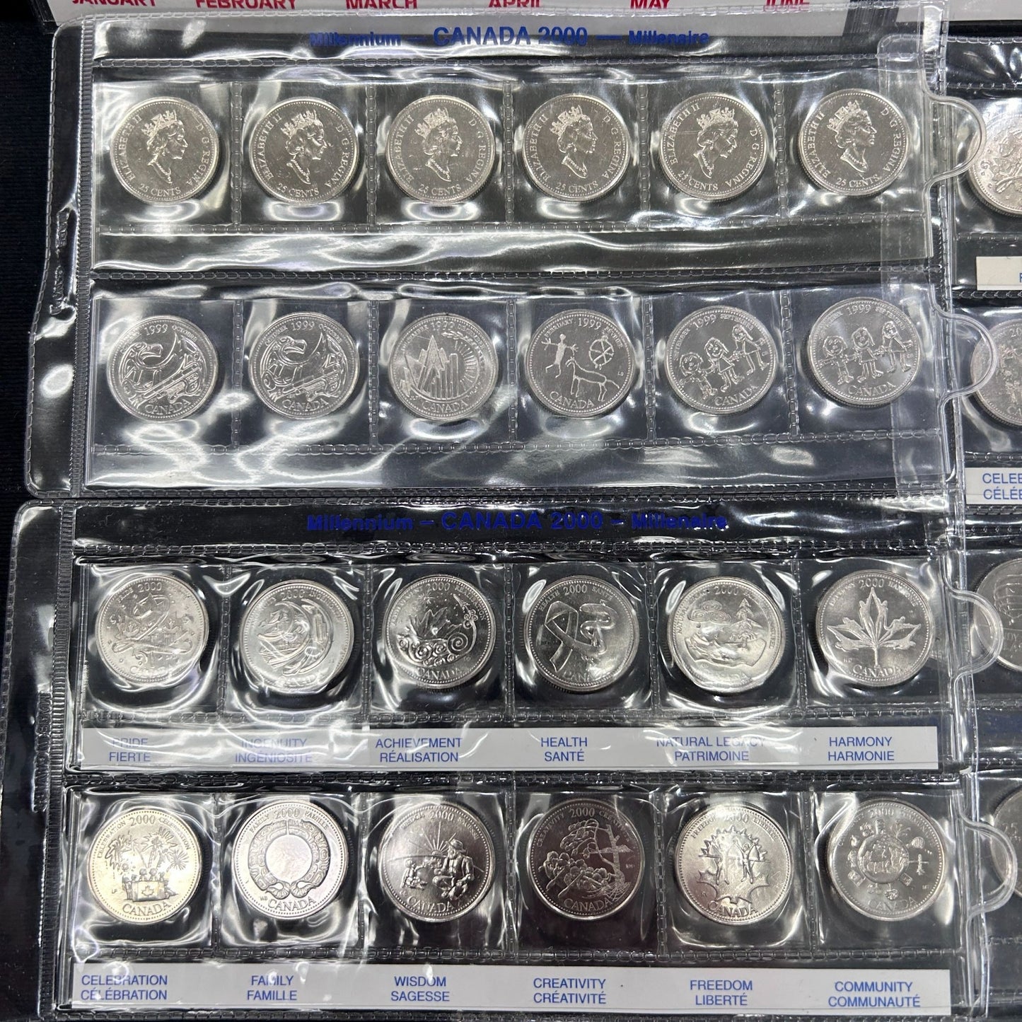 Lot of 78, 1999/2000 Canadian Millennium Quarters - Mint in Plastic