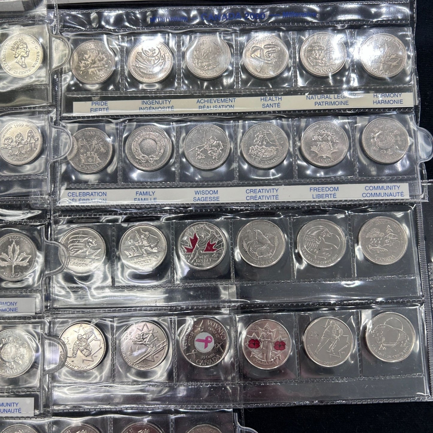 Lot of 78, 1999/2000 Canadian Millennium Quarters - Mint in Plastic