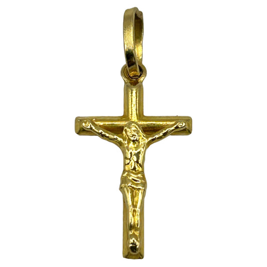 18k Yellow Gold Crucifix/Cross Necklace Pendant Baby Charm