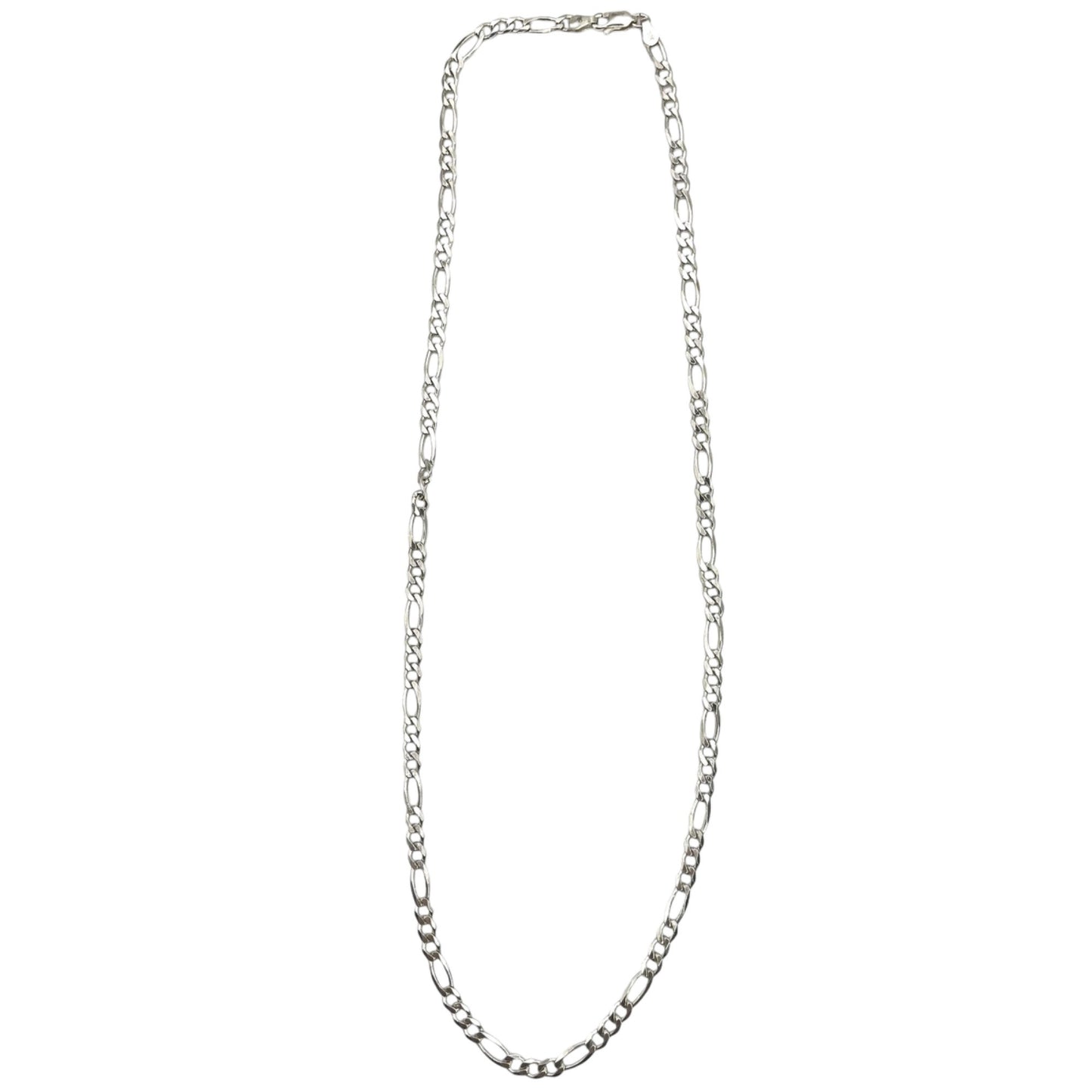 925 Italy Sterling Silver Men's Figaro Chain Necklace 20 Inch 4mm Classic