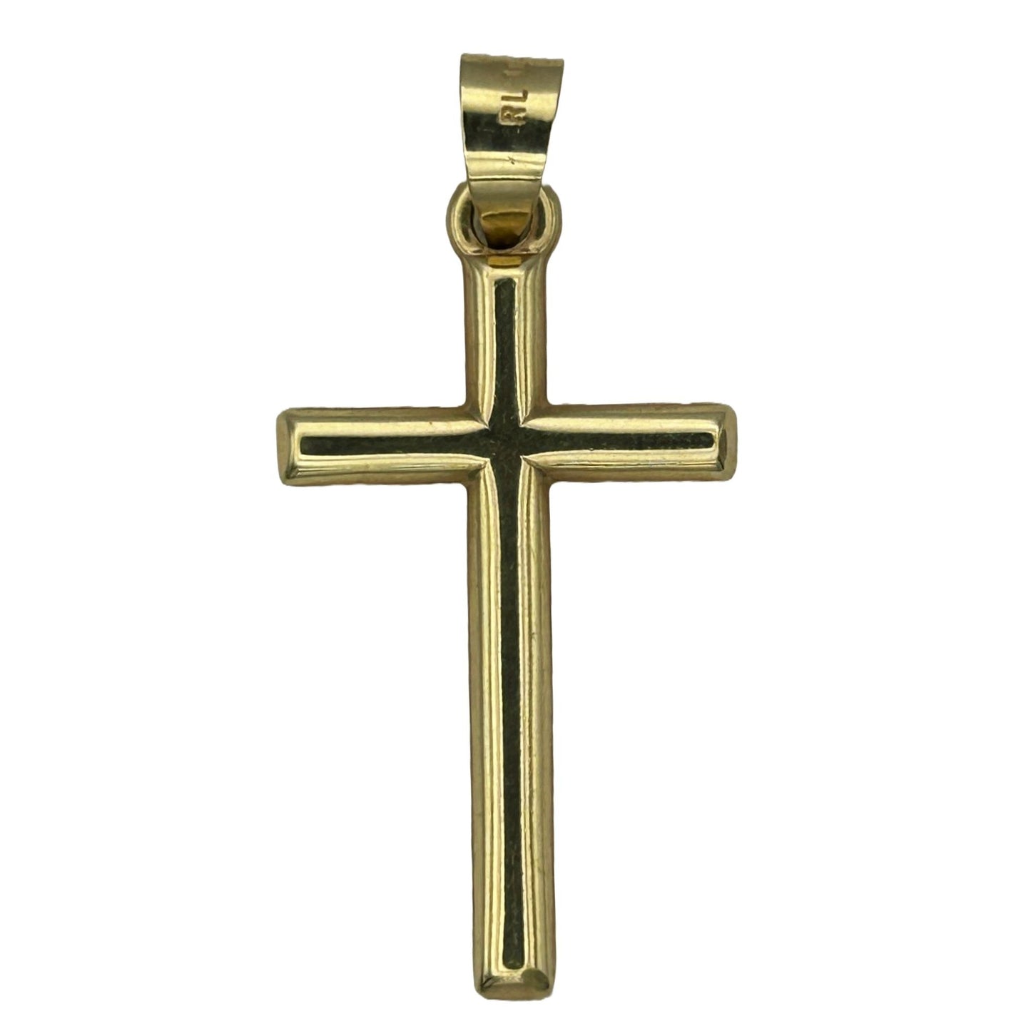1.25" Religious Cross Textured Necklace Pendant 10k Yellow Gold 1 Gram