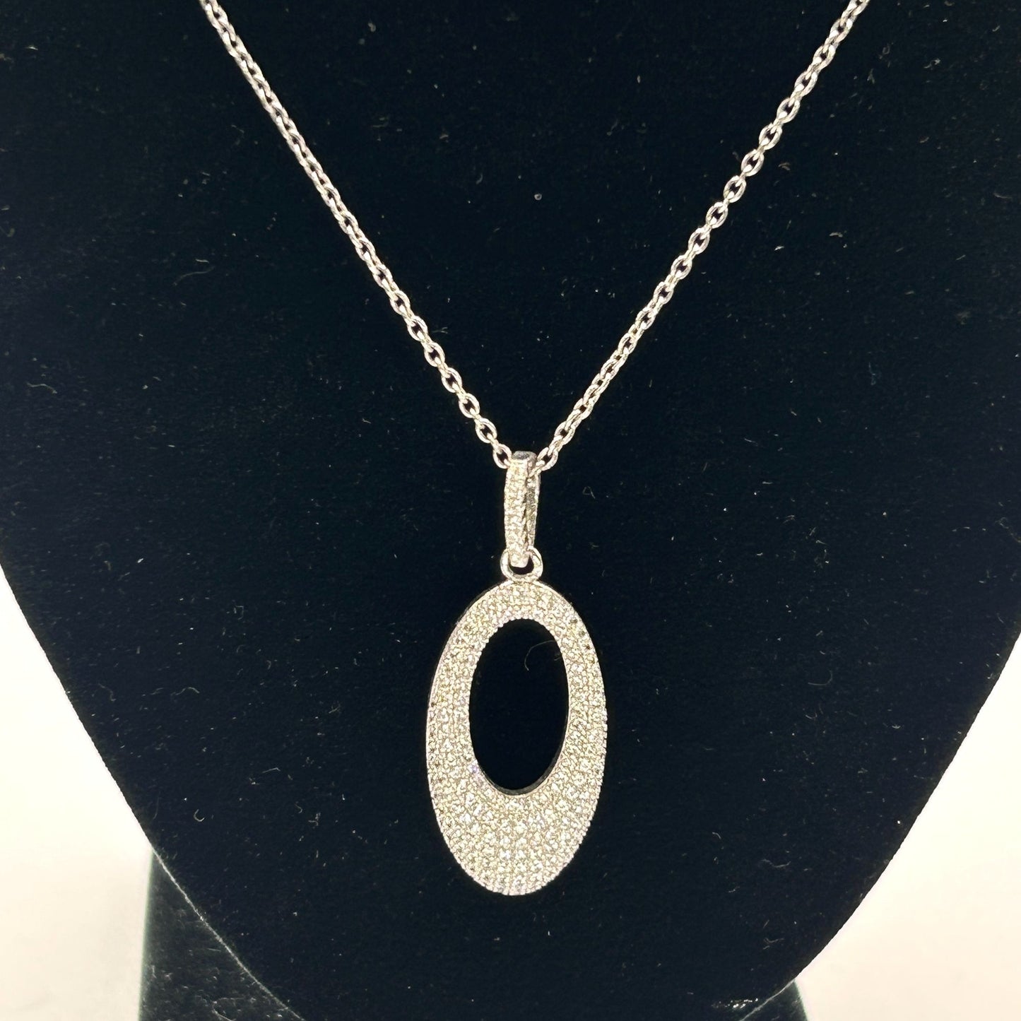 Set of 925 Sterling CZ Silver Earrings and 20" Necklace